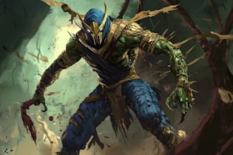 draw custom fantasy fiction hero characters in fast delivery