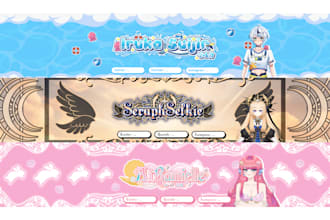 design custom banner for streamer vtuber twitch