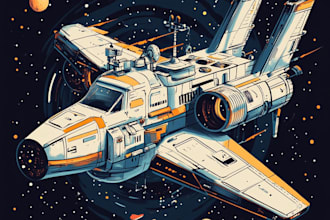 make design spaceship sci fi illustration and sci fi art