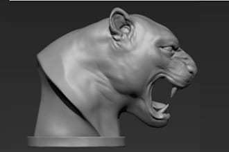 do 3d realistic animal modeling and character, sculpt 3d custom animal modeling