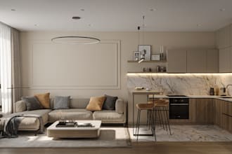 redesign 3d minimalist interior, kitchen visualization,room furniture,cgi render