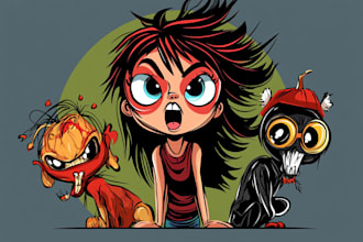 make a vector character design illustration