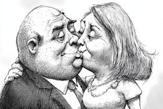 draw stylized political caricature illustration cartoons
