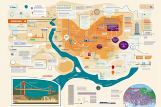 draw custom vector map infographic illustration