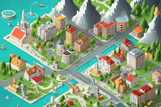 draw a unique vector or isometric map
