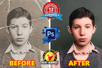 do old photo restoration, colorize, repair damage photos