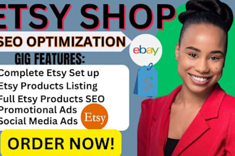 do etsy shop ads,ebay promotions,shopify marketing,social media ads, email list