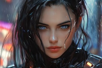 design stunning sci fi, cyberpunk, portrait art