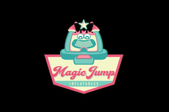 design a retro vintage magic jump brand logo in 1 day