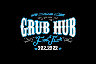 design clean unique vintage food truck logo