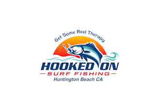 design hooked on surf fishing logo