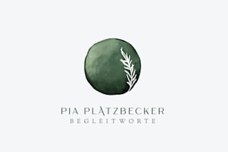 do a custom watercolor abstract business brand logo design