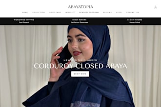 design islamic wear shopify store abaya clothing website hijab dropshipping stor