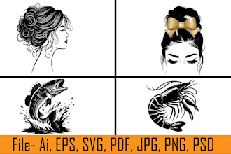 art your silhouette vector portrait into an illustration stencil