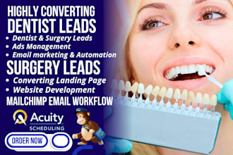 set up facebook ads mailchimp email workflow for dentist leads surgery leads