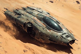 make sci fi vehicle design and spaceship concept art