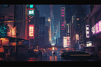 do cyberpunk scifi futuristic city