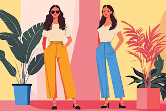 create flat vector minimalist character illustration