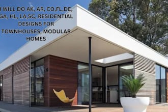 ak, ar, co,fl,de, ga, hl, la,scresidential designs for townhouses, modular homes