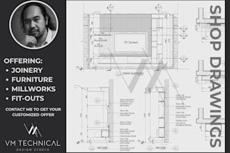 create cad shop drawings for joinery and furniture