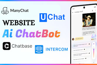 build business website ecommerce ai chatbot via manychat intercom uchat chatbase