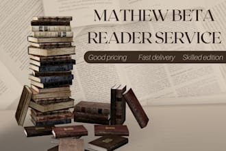 review your book or beta read your manuscript
