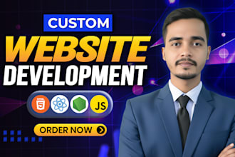 do custom website development as full stack developer, front end developer