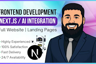 landing page development, website development with nextjs, ai integration