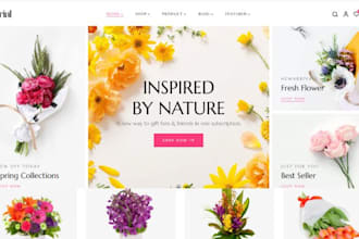 design flower shopify bouquet store floral website garden equipment store
