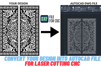 design complex cnc and laser cut panels in autocad