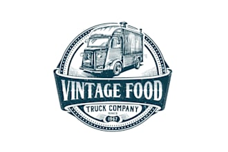 design a retro vintage logo for your food truck business