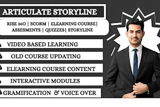 create interactive elearning course using articulate storyline, rise 360
