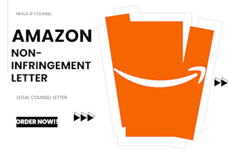 write a letter of non infringement by legal counsel for amazon reinstatement