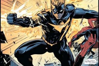 design your realistic superhero comic