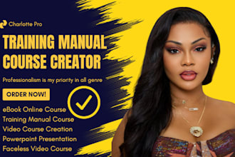 do training manual guide, ebook online course, faceless video course creation