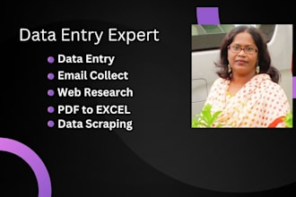do data entry, copy pest, web research, email list