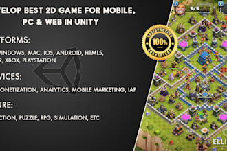 develop best 2d mobile game in unity game development