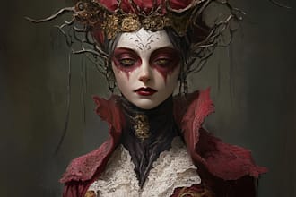 draw fantasy or dark creepy horror art illustration
