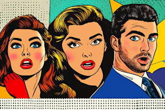 draw comic pop art style illustration