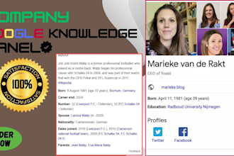 create an approved google knowledge panel for business and company