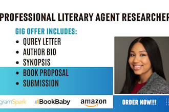find top literary agent, pitch the agent, and edit book proposal and synopsis