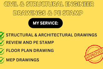 do texas, ohio, california pe stamp, structural floor plan for city permit