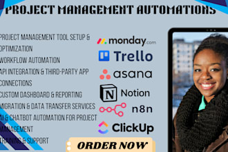 setup workflow n8n automation monday com trello asana clickup CRM integration