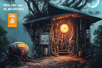 draw a cyberpunk, futuristic art, landscape or sci fi concept