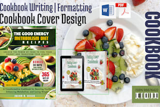 do amazon KDP cookbook cover design and kindle cover for cookbook writers