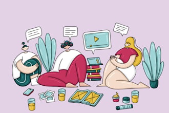 draw an illustration in a flat style