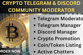 be crypto telegram community manager and admin or moderator