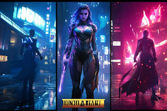 create a sci fi character illustration or sci fi character
