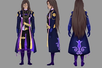 draw your character design or reference sheet