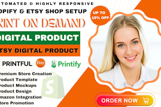 setup shopify print on demand website with printful printify etsy shop gelato